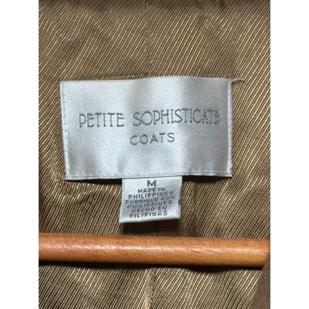 Petite Sophisticate Pea Coat Medium Camel Tan Wool Cashmere Lined Double Breaste - Picture 5 of 11